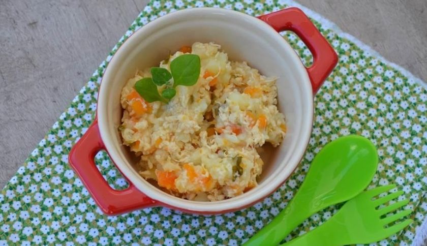 papinha de arroz frango e legumes